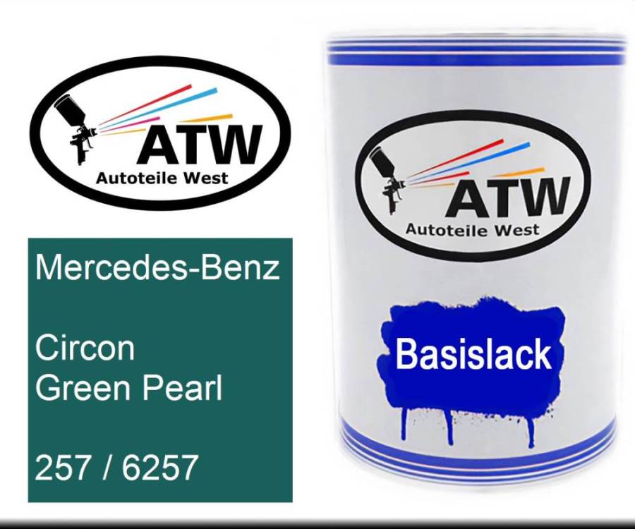 Mercedes-Benz, Circon Green Pearl, 257 / 6257: 500ml Lackdose, von ATW Autoteile West.